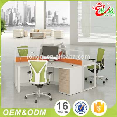 Wholesale best price contemporary design office workstations melamine simple 3 people office desk